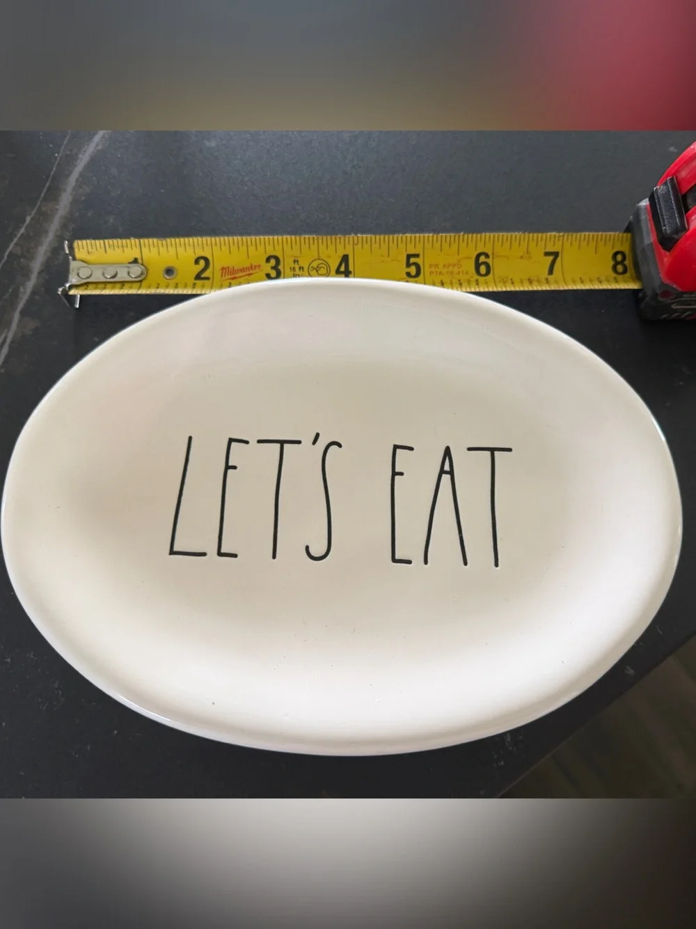 Rae Dunn White Oval Serving Platter - LET'S EAT